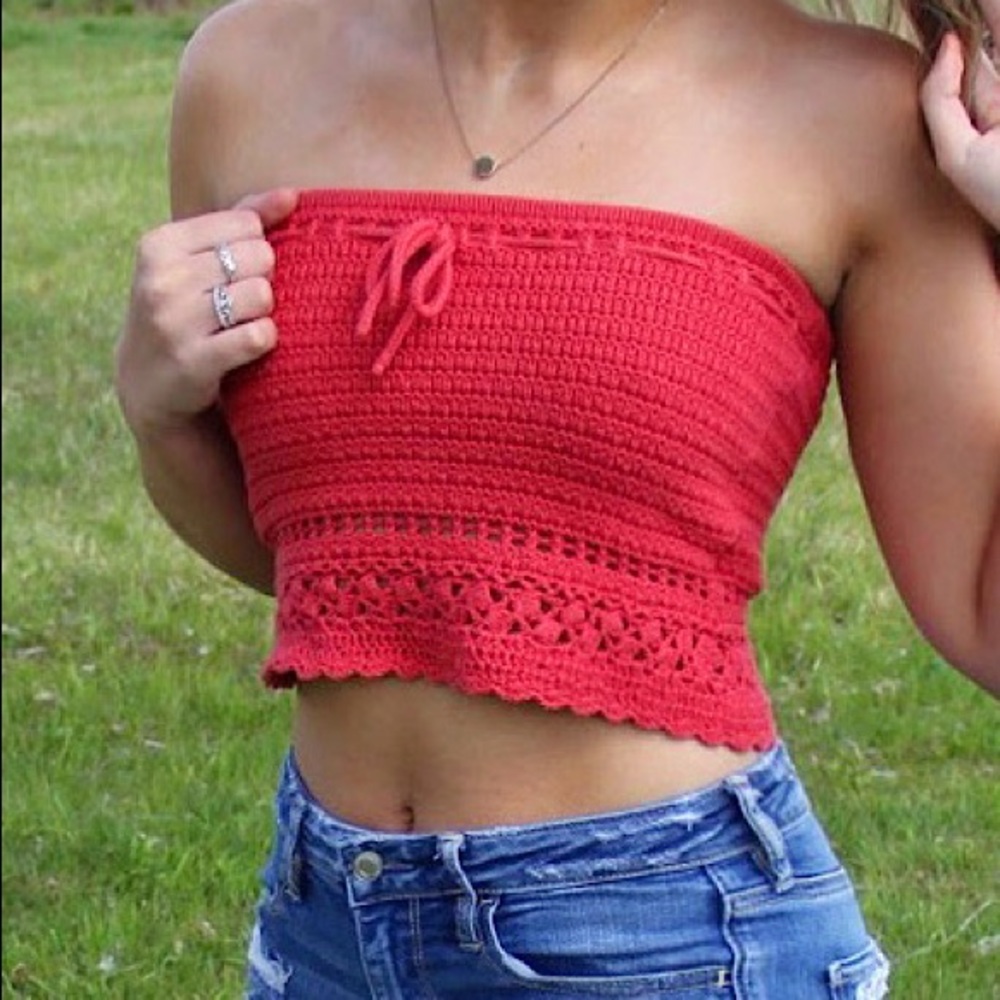 American eagle crocheted tube top